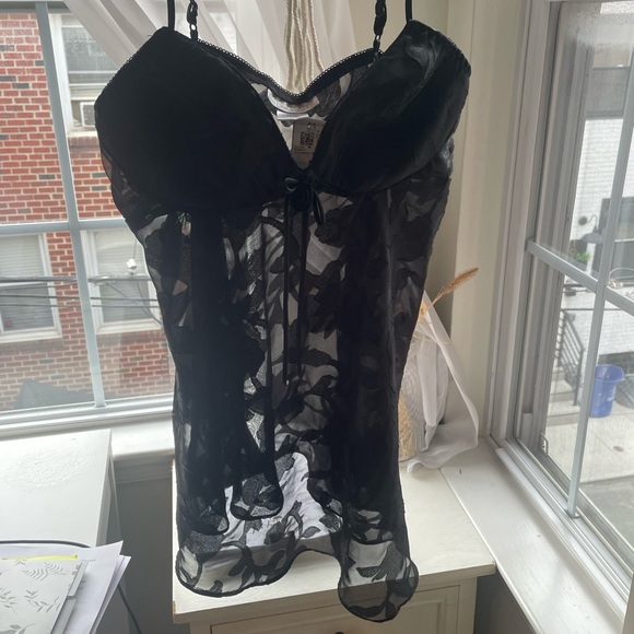 Black Babydoll Bustier Top (XS) 